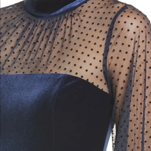 ELIZA J. MIXED MEDIA LONG SLEEVE VELVET SHEATH DRESS-NWT- SIZE 8 - Picture 4 of 6